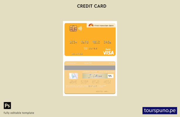lista para imprimir plantilla de tarjeta de débito visa Hawaii First Hawaiian Ba
